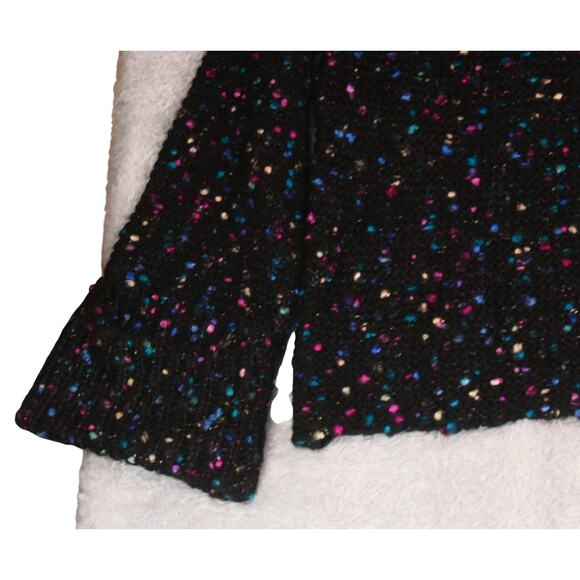 Maeve Anthropologie Sweater Womens XS Black Confetti Chunky Bell Sleeve Oversize - Picture 6 of 13